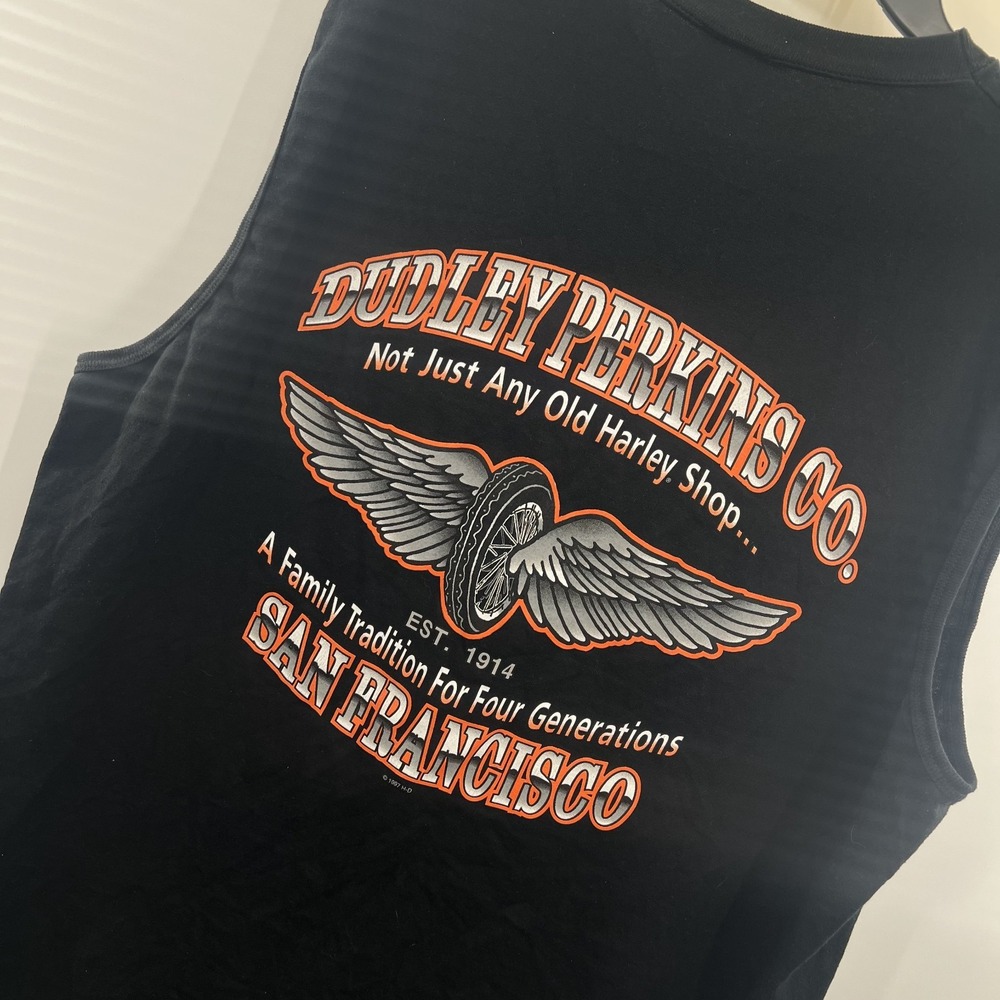 Harley Davidson San Francisco Tank Shirt Mens XL Biker Motorcycles Wings Black